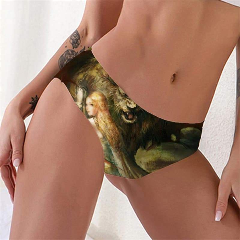 Lion Briefs Women Animal Seamless Anime Sexy Graffiti Tanga War Knickers - KYKU