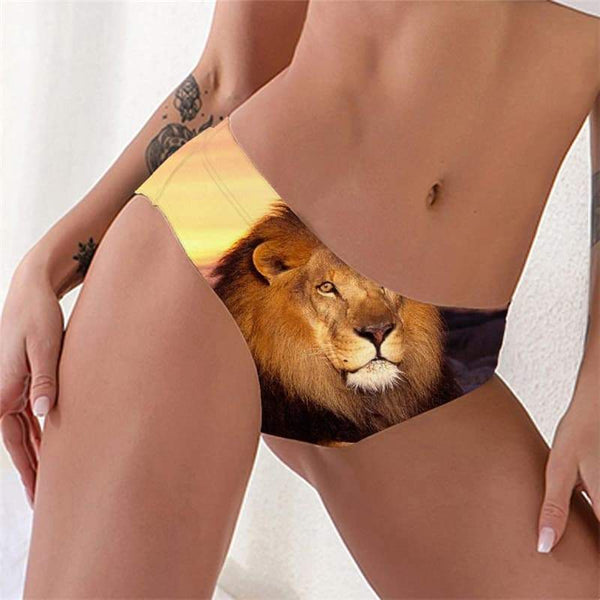 Lion Panties Women Animal Sexy Anime Seamless Pink Clouds Lingerie Female Street Tanga - KYKU