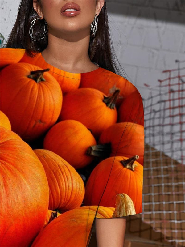 
Pumpkin T-shirt Women Halloween Punk Rock Moon T-shirts 3d Harajuku Gothic
                