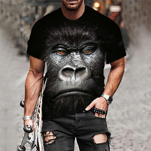 
Orangutan T-shirt Men Animal T-shirts 3d Ferocious Tshirts Casual Black Tshirt Printed
                