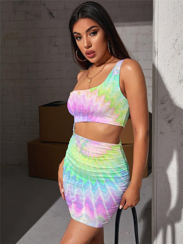 
Dizziness Dress Women Colorful 3d Print Rainbow Halter Sleeveless
                