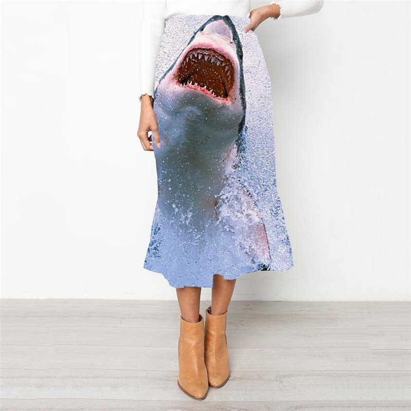 Shark Skirts Women Terror School skirt Waves Rock Frauen Womens Clothing Fashion - KYKU