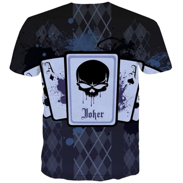 
Playing Cards T-shirt Men Skull Funny T shirts Hip Hop Tshirts Casual Black Tshirt Printed
                