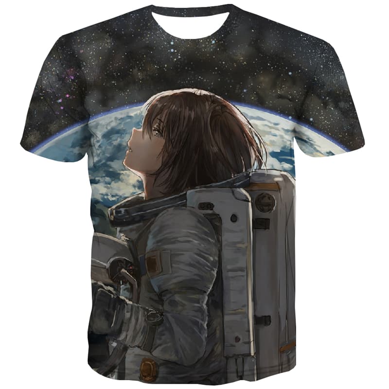Galaxy T shirts Men Space Tshirt Printed Universe Tshirts Cool Technology Tshirts Novelty Astronaut Tshirt Anime