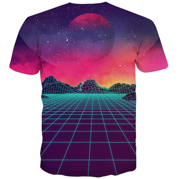 
Galaxy T-shirt Men Moon T shirts Funny Technology Tshirts Novelty Grid Tshirts Cool
                