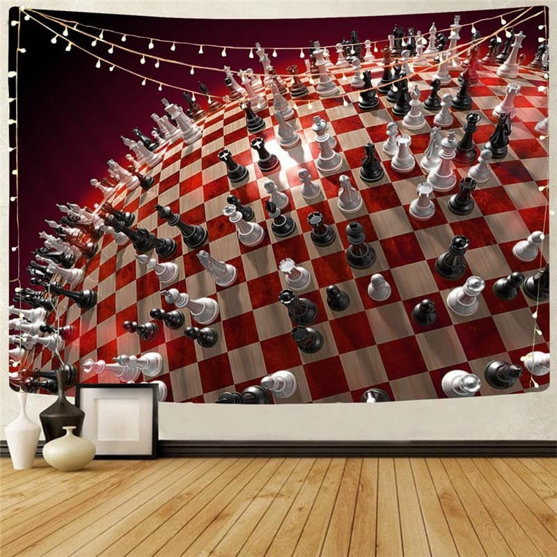 Geometric Tapiz Psychedelic Tapestries Vortex Home Tapestrys International Chess Tenture Mandala