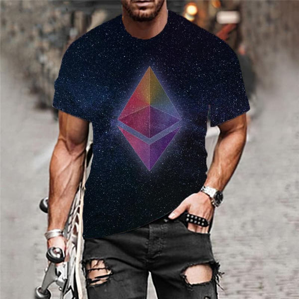 
Ethereum T shirt Men Retro T-shirts 3d Art Tshirt Printed Galaxy Shirt Print
                