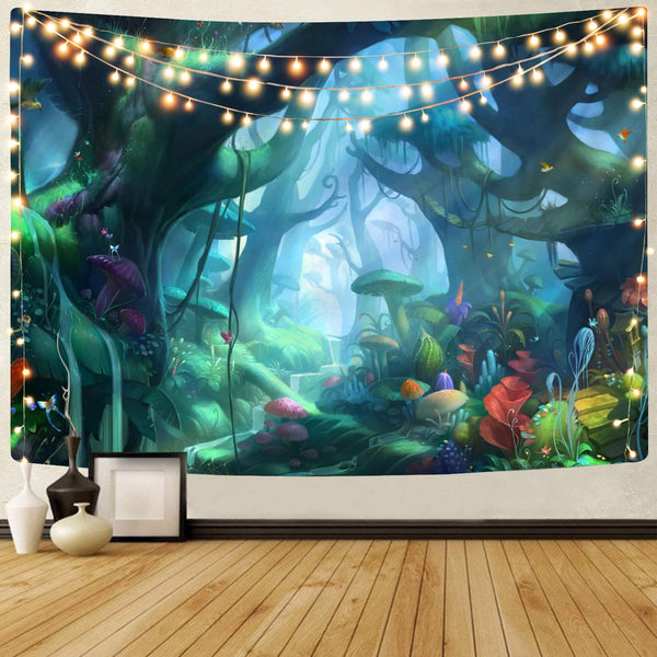 
Cartoons Tapiz Anime Tapestries forest Tenture Mandala mushroom Home Tapestrys fantasy Wall Tapestry
                