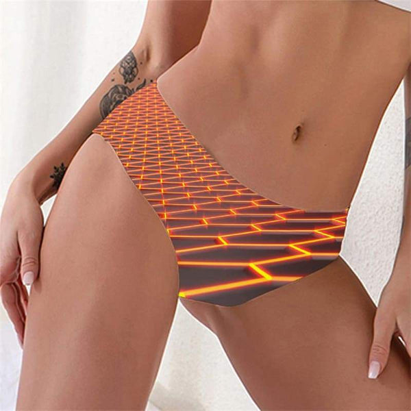 Geometric Briefs Women Psychedelic Seamless Vortex Pantys Honeycomb Tanga Square Lingerie Female - KYKU