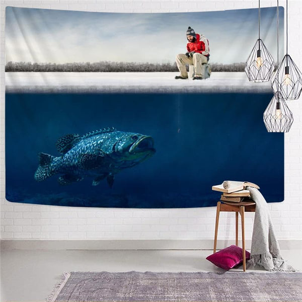 
Fish Tapiz Animal Wall Tapestry Funny Tenture Mandala Fisherman Tapestries Fishinger Rug Wall
                
