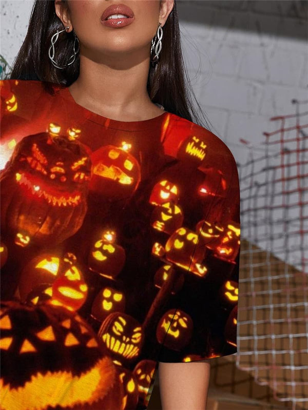 
Pumpkin T Shirt Women Halloween Funny T shirts Funny Summer Harajuku Gothic
                