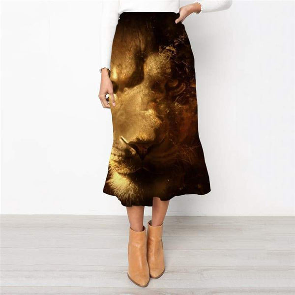 Lion Skirt Women Animal High waist skirts Anime School skirt Nebula Skirt Ladies Harajuku Rock Frauen - KYKU