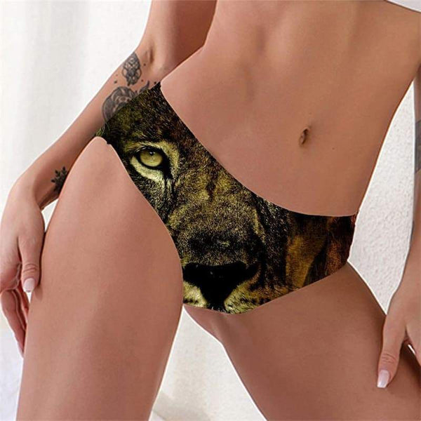 Lion Panties Women Animal Sexy Anime Underwear Ferocious Seamless Harajuku Pantys - KYKU