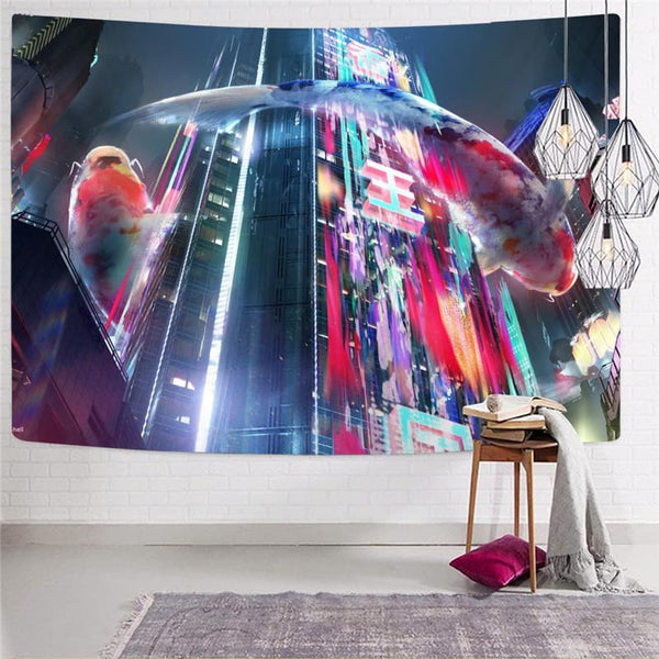 
Fish Tapestry Tropical Rug Wall Squid Tapestries Animal Wall Tapestry Nebula Tenture Mandala
                