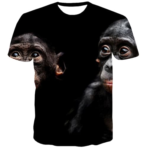 Orangutan T-shirt Men Monkey Tshirts Casual Animal Tshirts Novelty Black T-shirts Graphic - KYKU