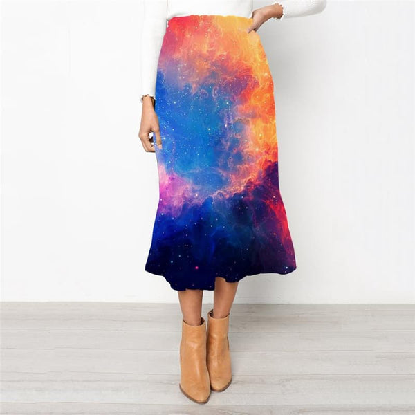 Galaxy Skirt Women Space Rock Frauen Universe Skirt Ladies Novel School skirt Colorful High waist skirts
