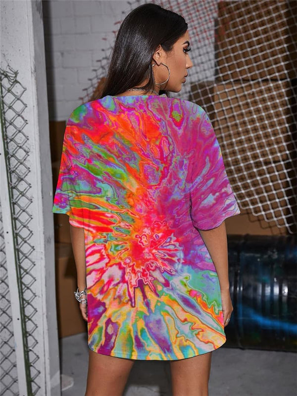 
Tie Dye T-shirt Women Dizziness Gothic Pigment Funny T shirts Harajuku Punk Rock
                