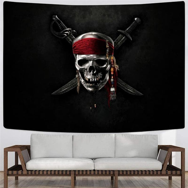 
Skull Tapestry Punk Tenture Mandala Pirate Home Tapestrys Knife Rug Wall Decor
                