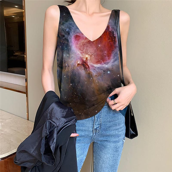 Galaxy Tank Top Women Space Funny Top Universe Anime Clothes Nebula Tank Tops Casual