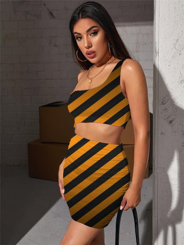 
Stripe Dress Women Abstract Hollow out Dresses Psychedelic 3d Print Harajuku Bodycon Dress
                