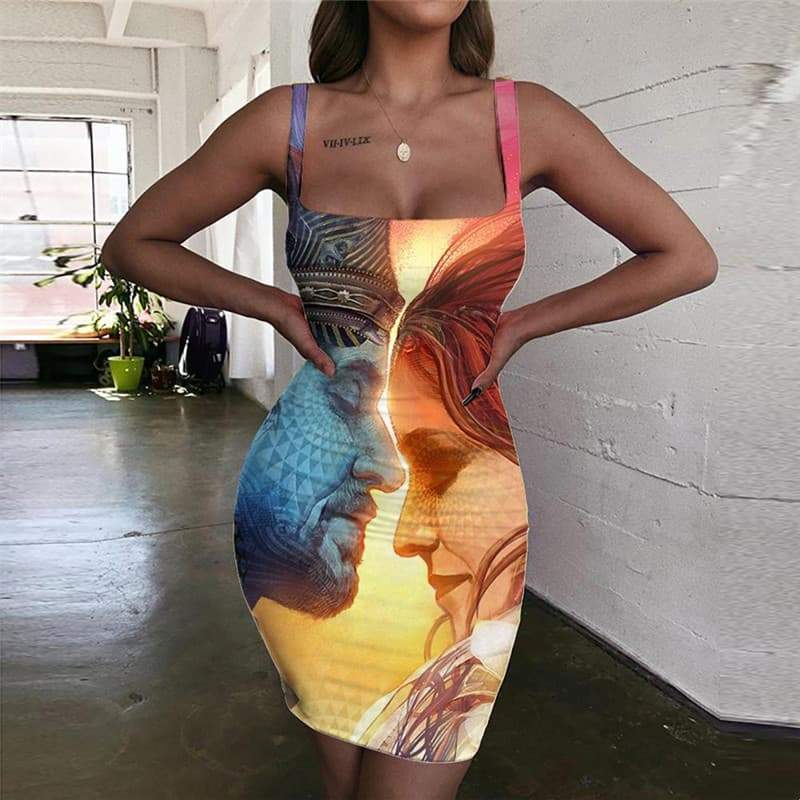 Indios Dress Women Lovely Halter Sleeveless Womens Clothing Party Vintage - KYKU