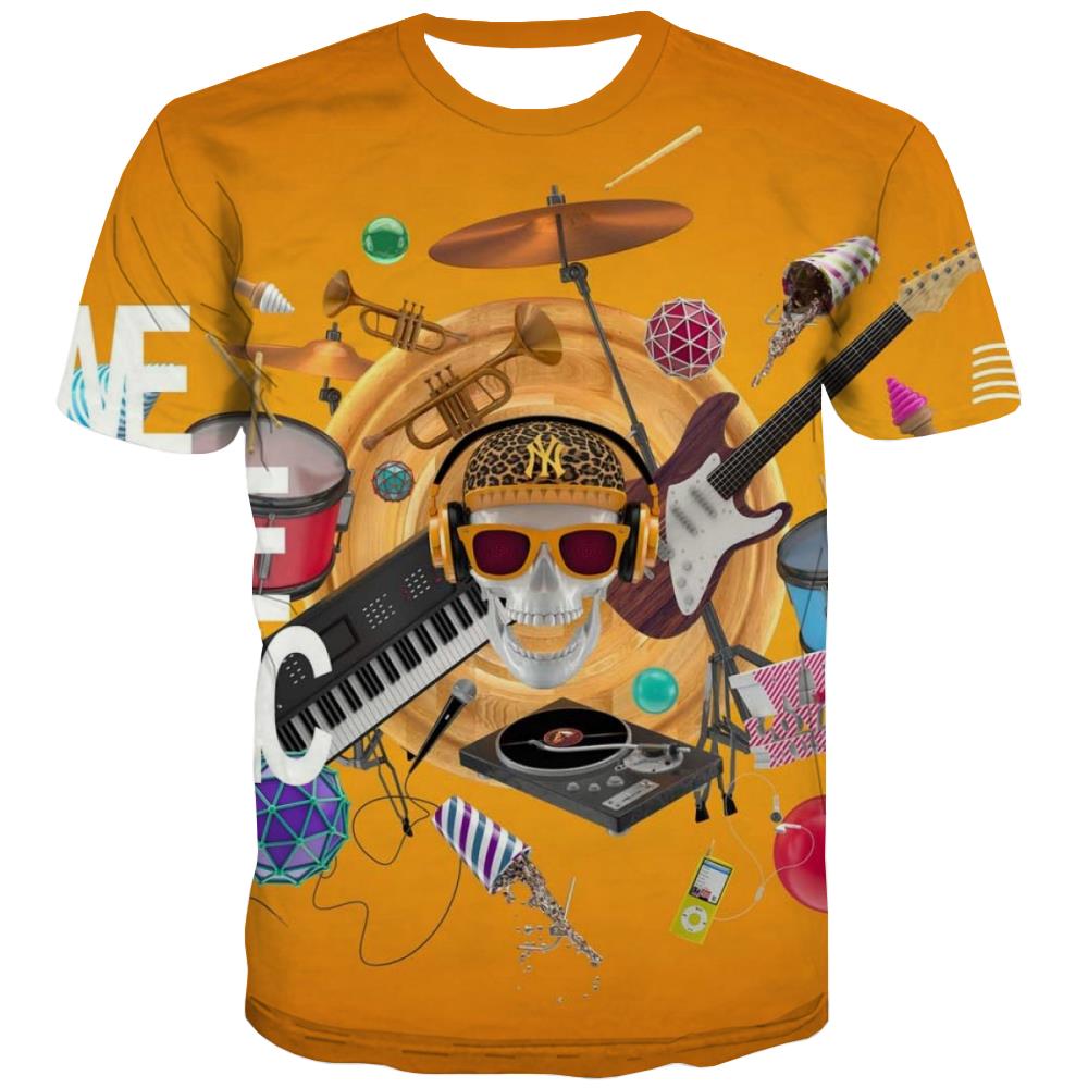 Music T-shirt Men Instrument Tshirt Anime Retro T-shirts Graphic Electronic Tshirt Printed