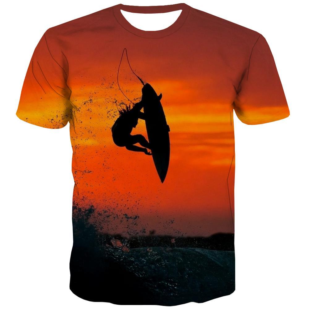 surf T shirts Men The sea T-shirts 3d sport Shirt Print Cool T-shirts Graphic - KYKU