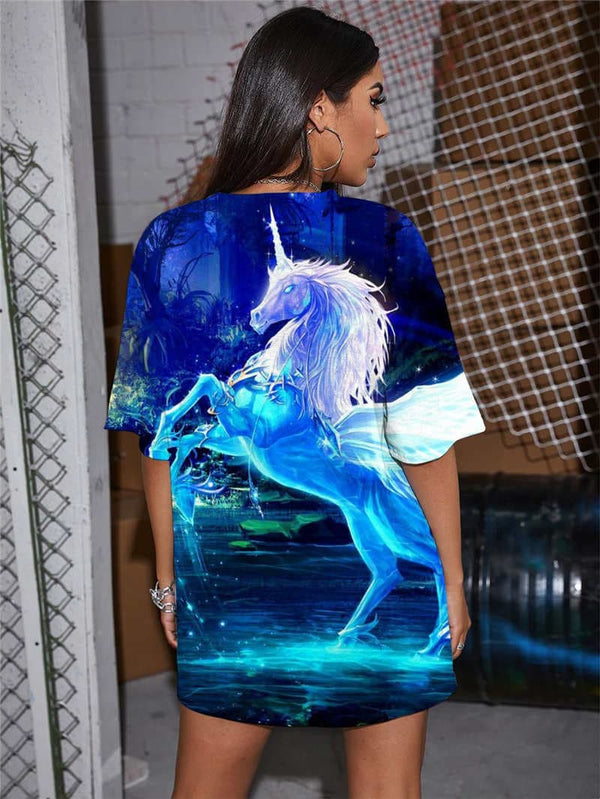 
Horse T Shirt Women Animal Punk Rock Painting Funny T shirts Harajuku Tshirt Printed
                