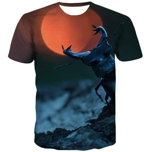 Moon T shirts Men Metal T-shirts Graphic Street Tshirts Cool Halloween Tshirt Anime - KYKU