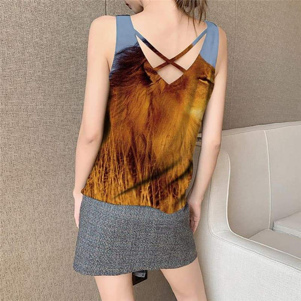 
Lion Tank Top Women Animal Vest Print Anime Tank Tops Casual Harajuku Vest Printed Street Funny Top - KYKU
                