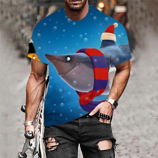 
Shark T-shirt Men Ocean Tshirt Printed Animal Shirt Print Christmas Anime Clothes
                