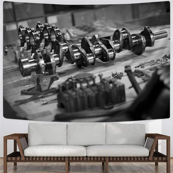 
Metal Tapiz Engine Wall Tapestry Gear Tenture Mandala Black Home Tapestrys
                