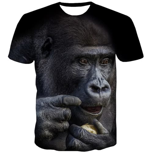 Orangutan T-shirt Men Monkey T-shirts 3d Animal T-shirts Graphic Hilarious T shirts Funny Harajuku Tshirt Printed - KYKU