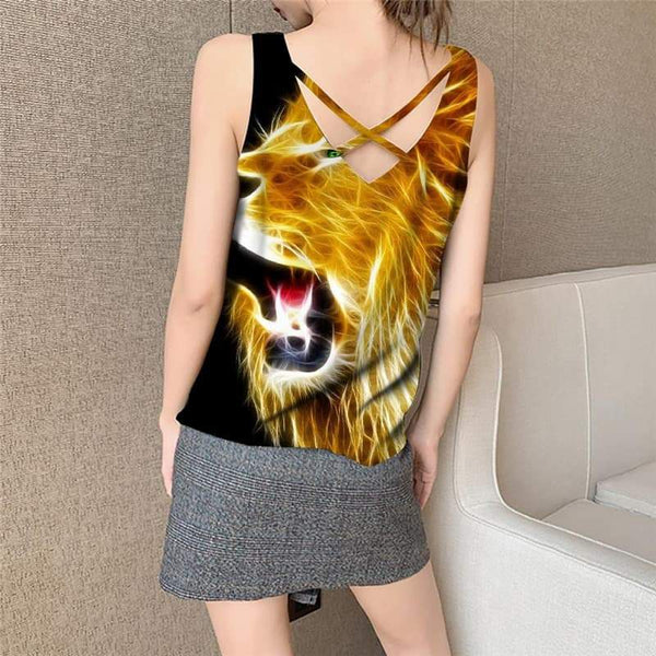 
Lion Tank Top Women Animal Sleeveless 3d Anime Vest Print Colorful Funny Top Hip Hop Vest Printed - KYKU
                