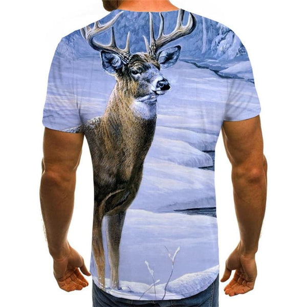 
Deer T shirt Men Christmas Shirt Print Landscape Tshirts Casual Snow Anime Clothes
                