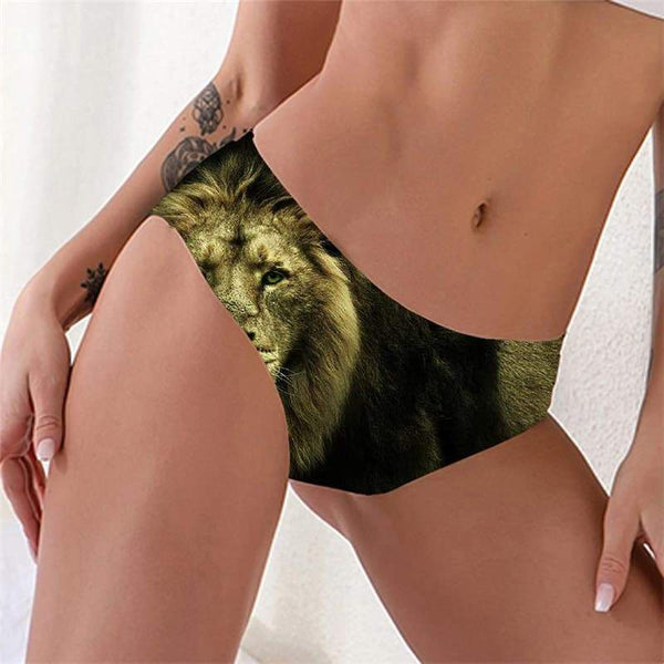 Lion Briefs Women Animal Seamless Anime Tanga Harajuku Lingerie Female Hilarious Pantys - KYKU
