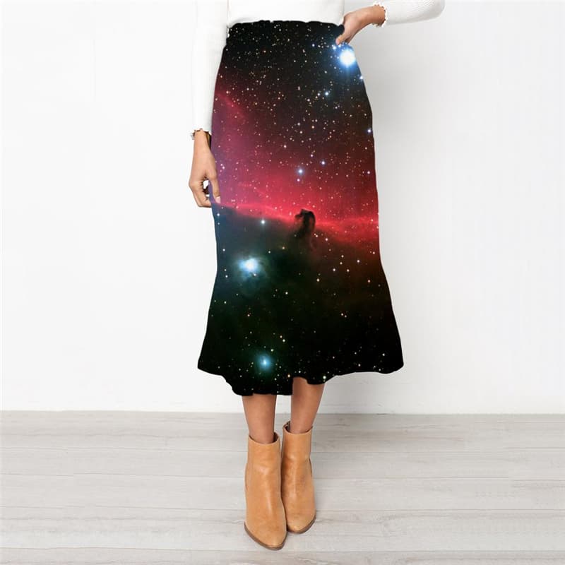 Galaxy Skirt Women Space School skirt Universe Rock Frauen Womens Clothing