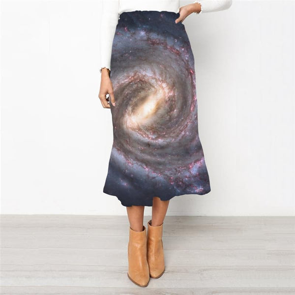 
Galaxy Skirt Women Space High waist skirts Universe Rock Frauen Dizziness School skirt
                