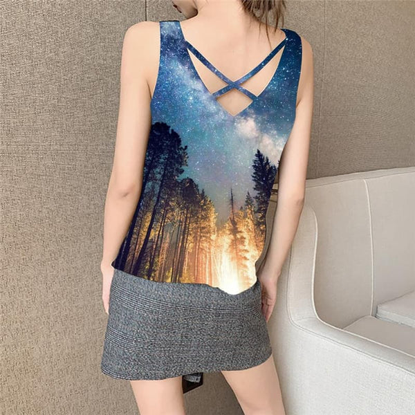 
Galaxy Tank-Top women Space Anime Clothes Universe Sleeveless 3d Forest Tank Tops Casual Flame Funny Top
                