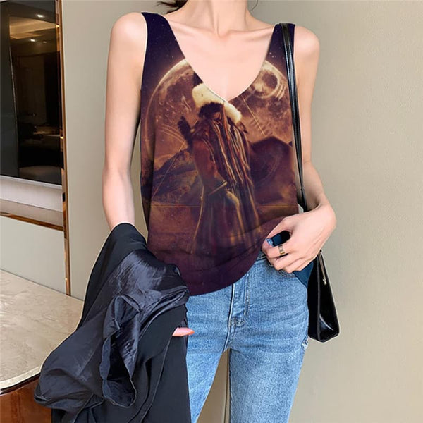 Indios Tank-Top women Galaxy Vest Print Space Anime Clothes Womens Clothing