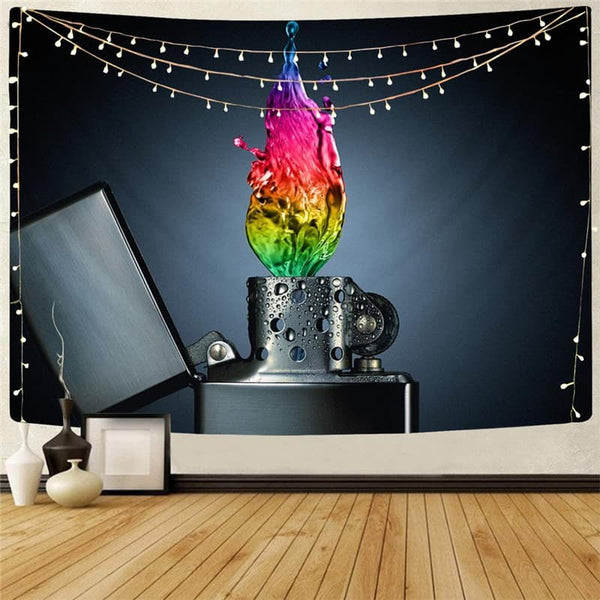 Flame Tapestry Lighter Home Tapestrys Colorful Tenture Mandala Wall Hanging