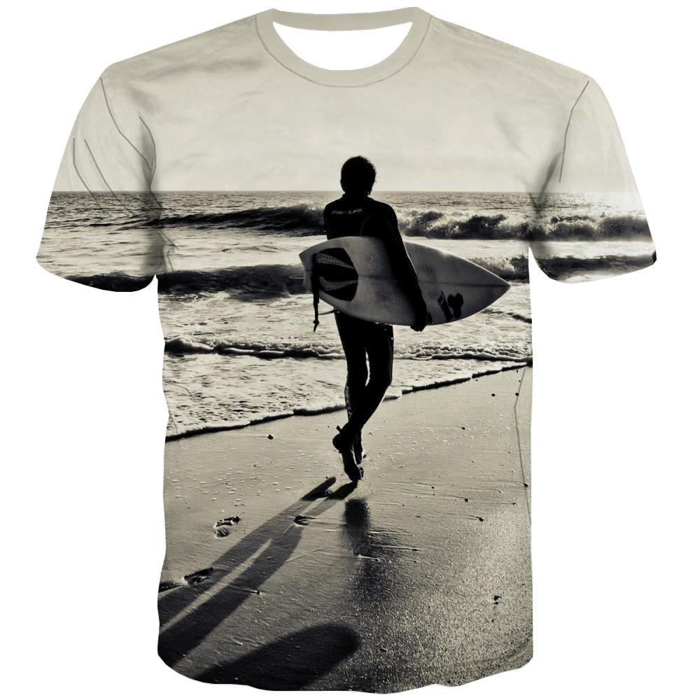 surf T shirts Men The sea T-shirts 3d sport Tshirts Cool Cool Shirt Print - KYKU