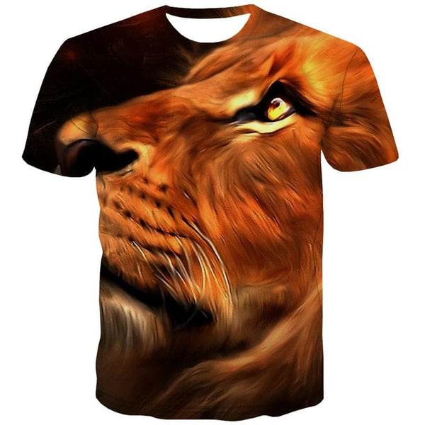 
Lion T-shirt Men Animal Tshirts Casual Abstract T-shirts 3d Street Tshirt Printed
                