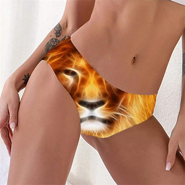 Lion Briefs Women Animal Knickers Anime Lingerie Female Flame Tanga Harajuku Underwear - KYKU