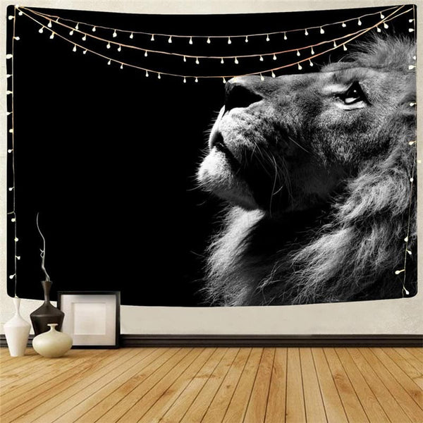 
Lion Tapestry Animal Rug Wall Anime Wall Tapestry Black Home Tapestrys Harajuku Tenture Mandala
                