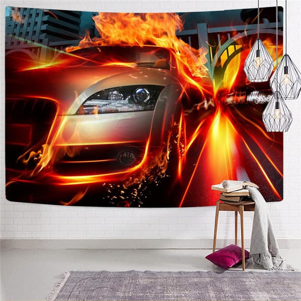 
Flame Tapestry Car Tenture Mandala Punk Rock Home Tapestrys Wall Hanging
                