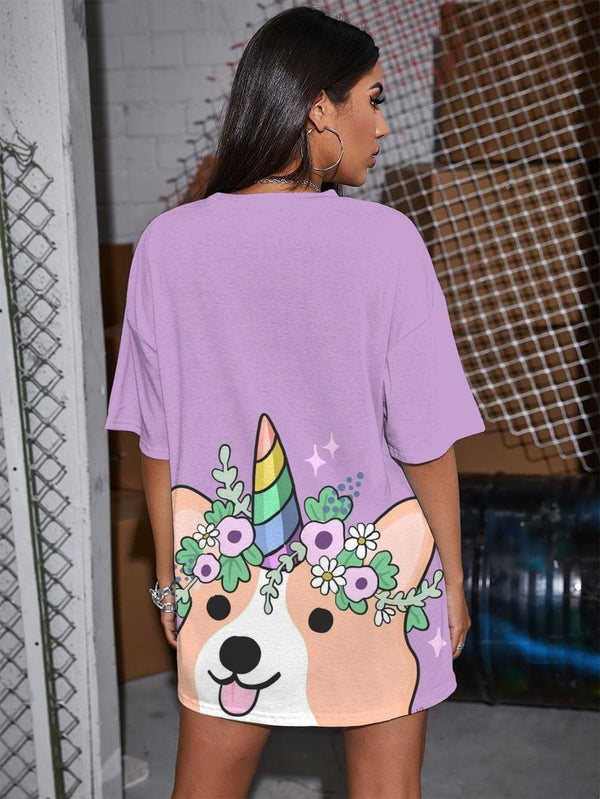 
Dog T Shirt Women Flower Funny T shirts Rainbow T-shirts 3d Animal Tshirt Printed
                