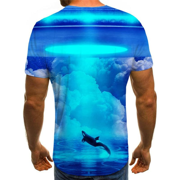 
Fish T-shirt Men Animal Tshirts Casual Ufo Anime Clothes Mens Clothing T shirts
                