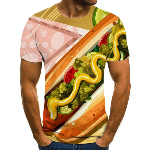 
Hot Dog T shirt Men Hamburger Tshirt Printed Food Shirt Print Funny Tshirts Casual
                