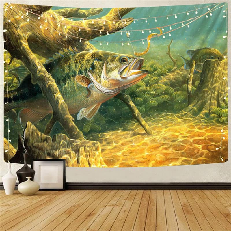 Fish Tapestry Animal Tenture Mandala Ocean Rug Wall Fishing Tapestries Decor